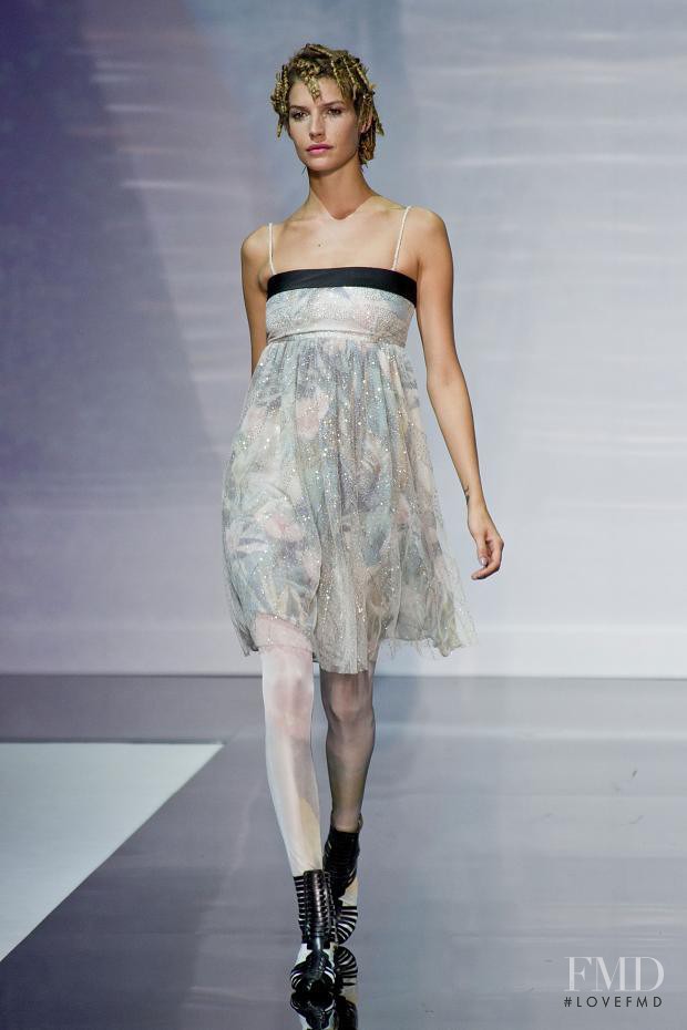 Chloé Bello Portela featured in  the Emporio Armani fashion show for Spring/Summer 2014