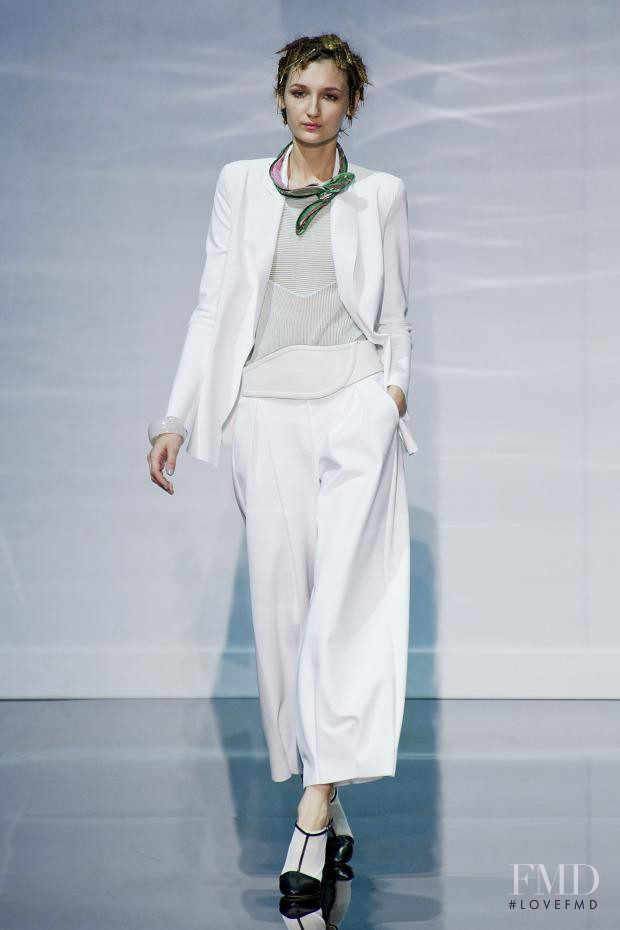 Justyna Gustad featured in  the Emporio Armani fashion show for Spring/Summer 2014