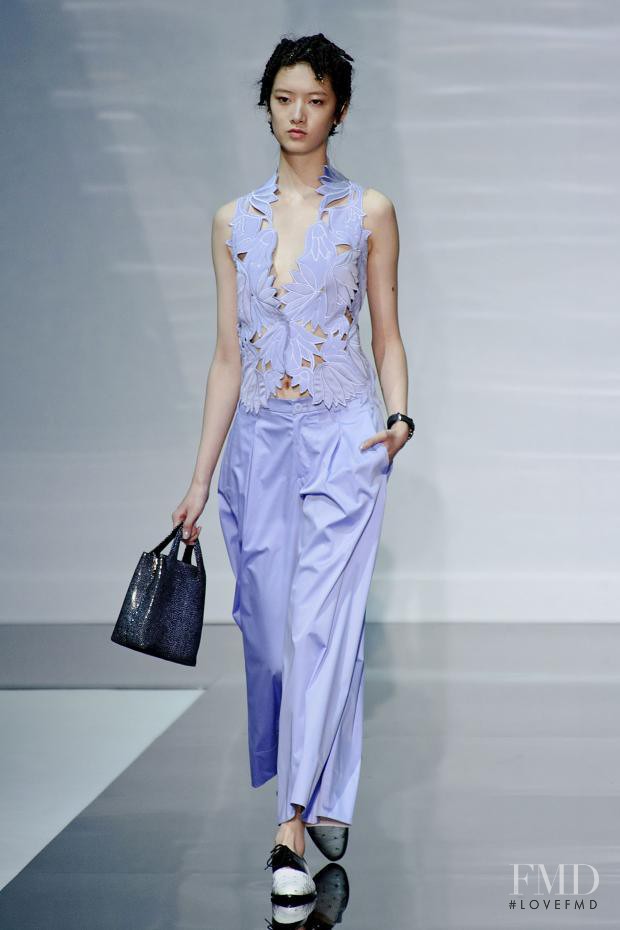 Cici Xiang Yejing featured in  the Emporio Armani fashion show for Spring/Summer 2014