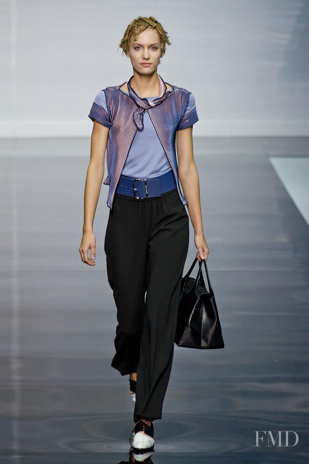 Vera Vavrova featured in  the Emporio Armani fashion show for Spring/Summer 2014