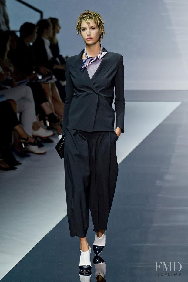 Chloé Bello Portela featured in  the Emporio Armani fashion show for Spring/Summer 2014