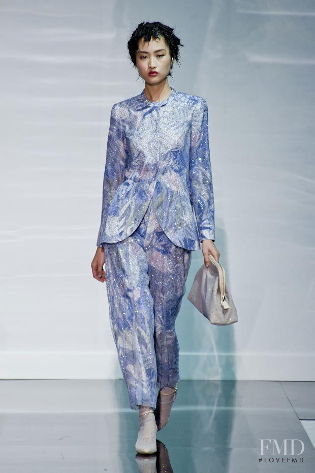 Jing Wen featured in  the Emporio Armani fashion show for Spring/Summer 2014