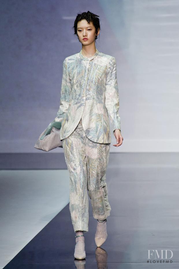 Cici Xiang Yejing featured in  the Emporio Armani fashion show for Spring/Summer 2014