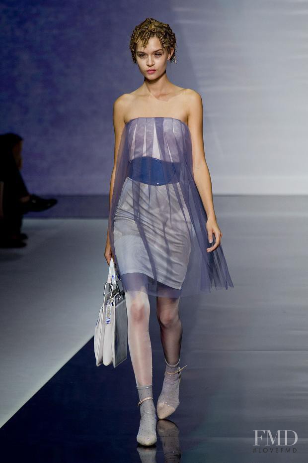 Josephine Skriver featured in  the Emporio Armani fashion show for Spring/Summer 2014