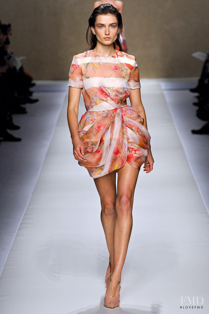 Andreea Diaconu featured in  the Blumarine fashion show for Autumn/Winter 2013