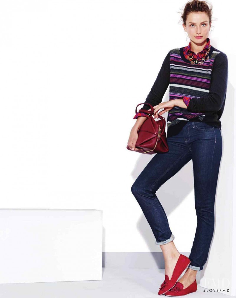 Andreea Diaconu featured in  the J.Crew lookbook for Winter 2013