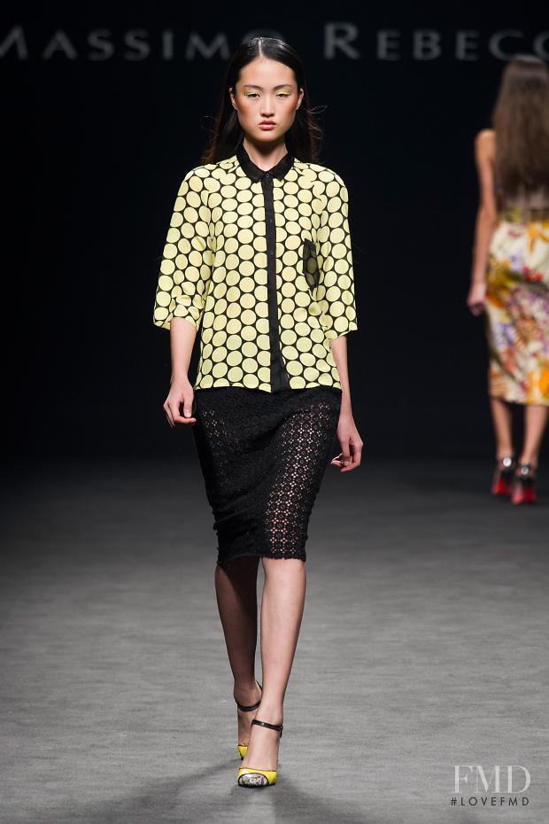 Jing Wen featured in  the Massimo Rebecchi fashion show for Spring/Summer 2014