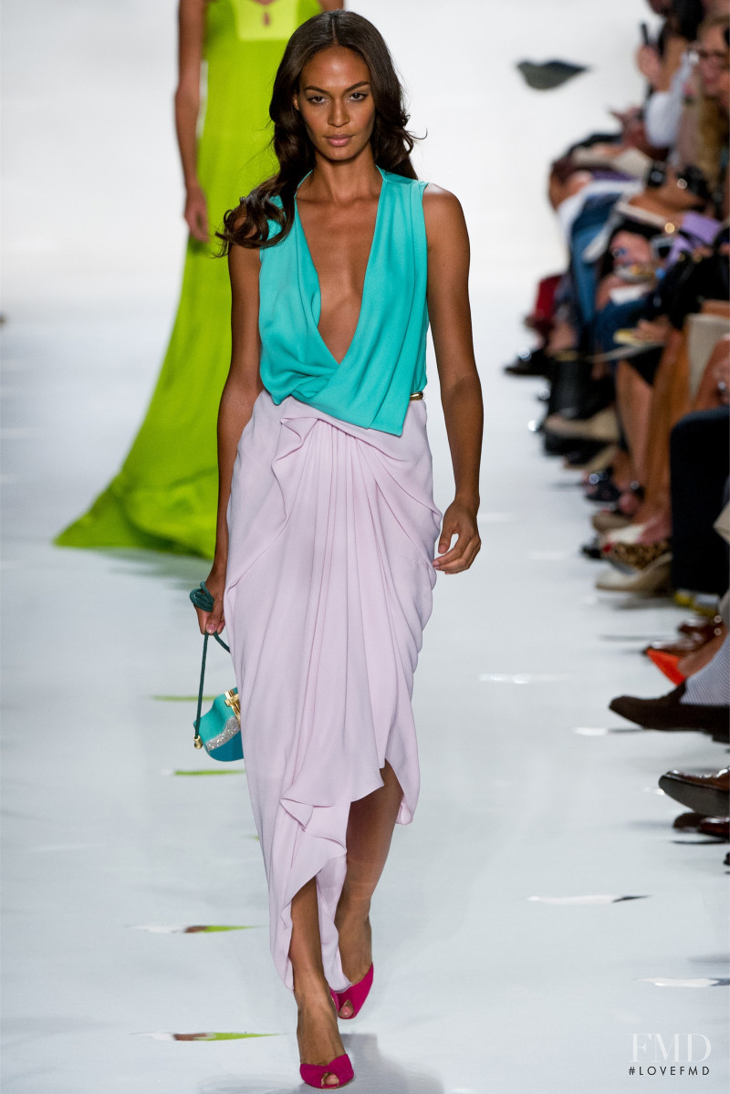 Joan Smalls featured in  the Diane Von Furstenberg fashion show for Spring/Summer 2013