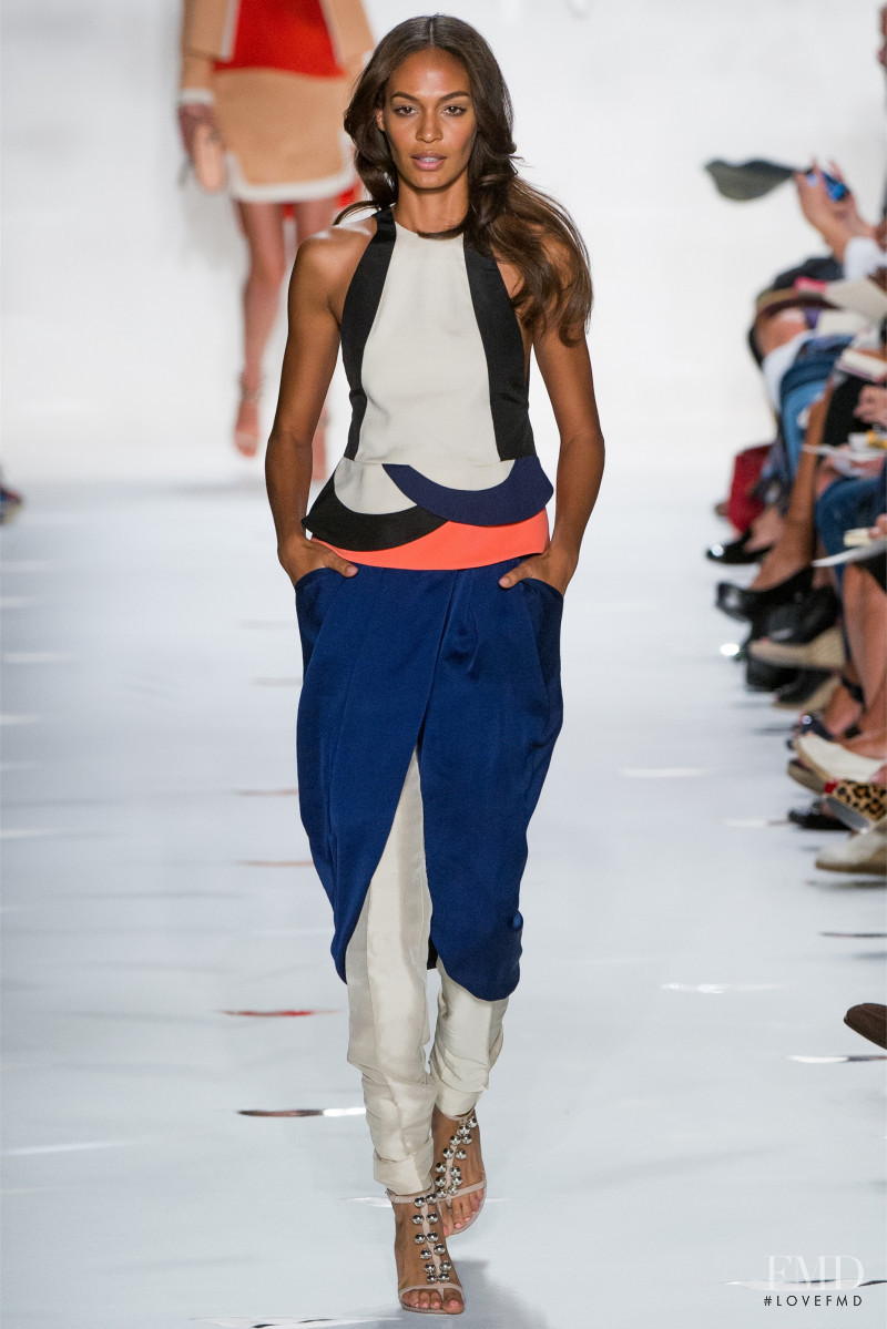 Joan Smalls featured in  the Diane Von Furstenberg fashion show for Spring/Summer 2013