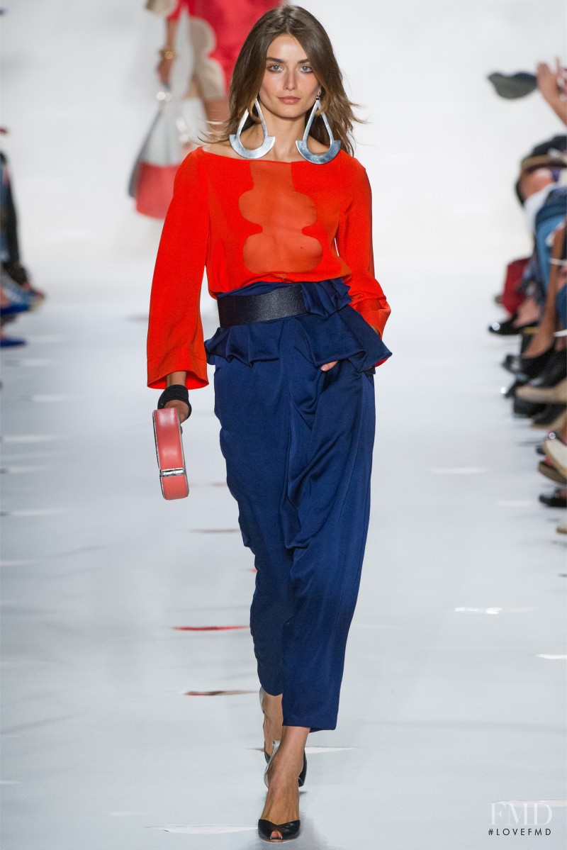Andreea Diaconu featured in  the Diane Von Furstenberg fashion show for Spring/Summer 2013