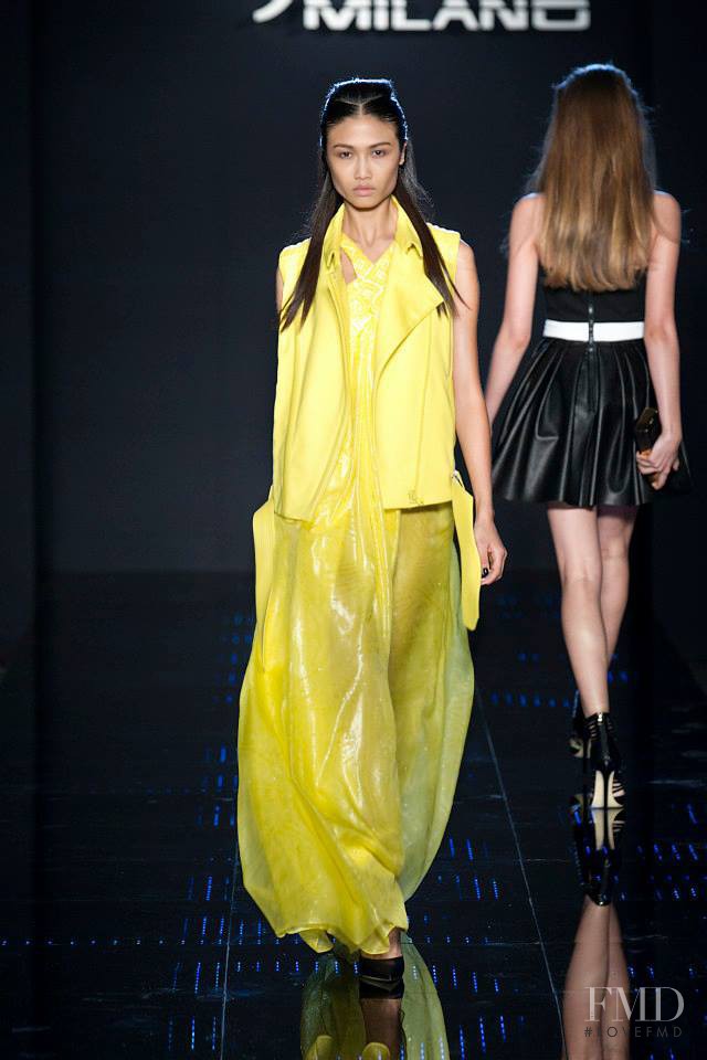 Yulia Saparniiazova featured in  the byblos fashion show for Spring/Summer 2014