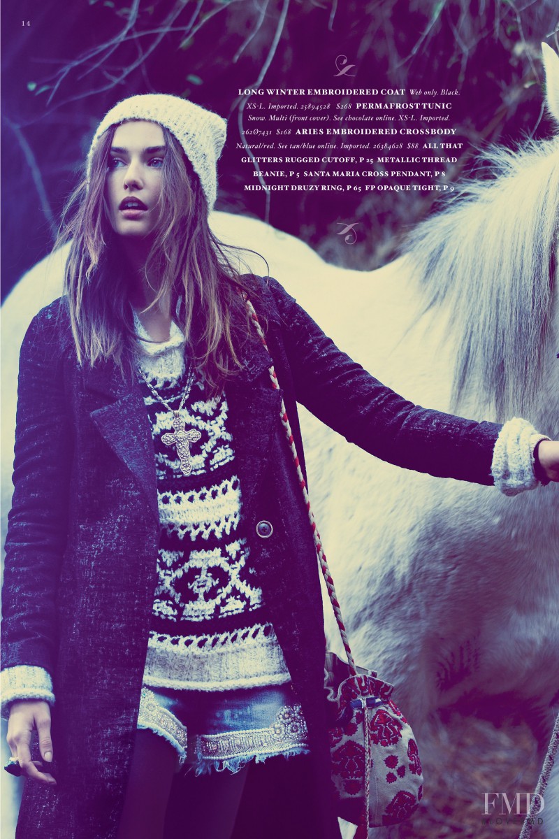 Andreea Diaconu featured in  the Free People A Fairy Tale catalogue for Holiday 2012