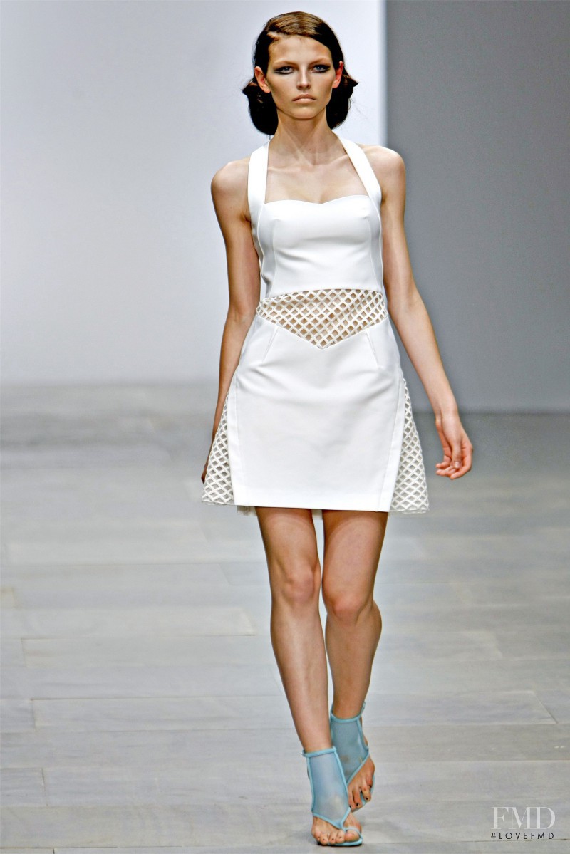 Karlina Caune featured in  the Marios Schwab fashion show for Spring/Summer 2012