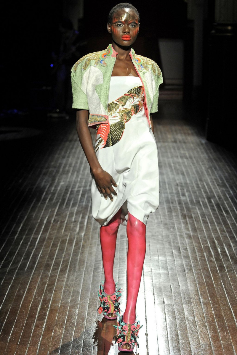 Ajak Deng featured in  the Manish Arora fashion show for Spring/Summer 2011