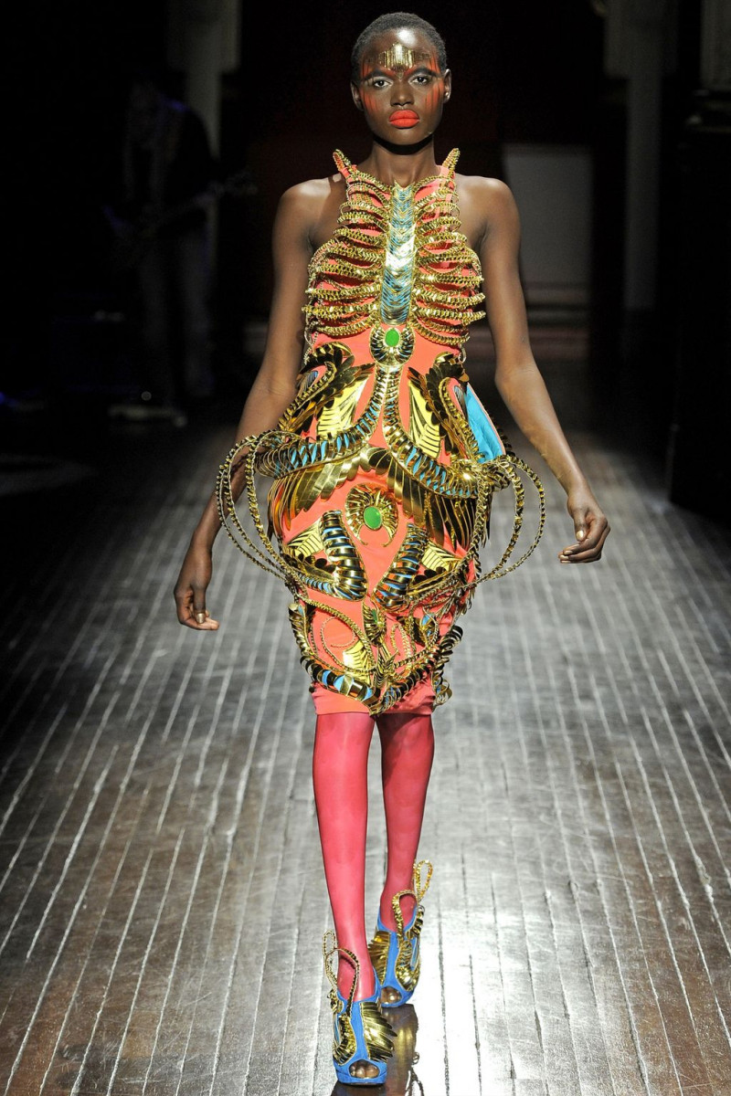 Ajak Deng featured in  the Manish Arora fashion show for Spring/Summer 2011