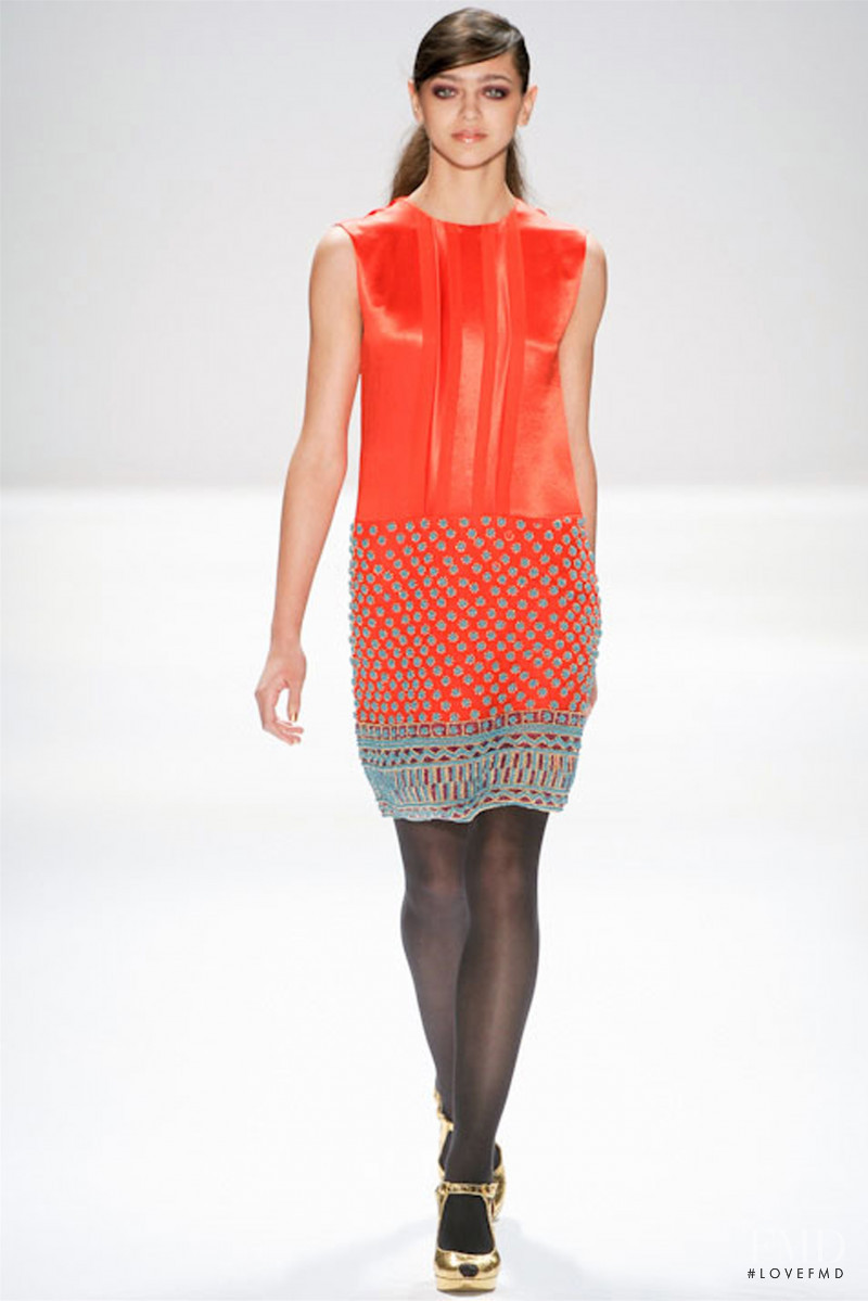 Zhenya Katava featured in  the Nanette Lepore fashion show for Autumn/Winter 2012