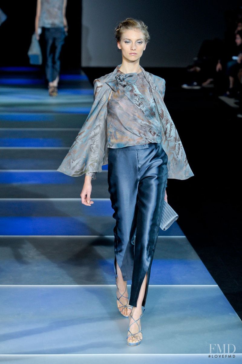 Iris van Berne featured in  the Giorgio Armani fashion show for Spring/Summer 2012