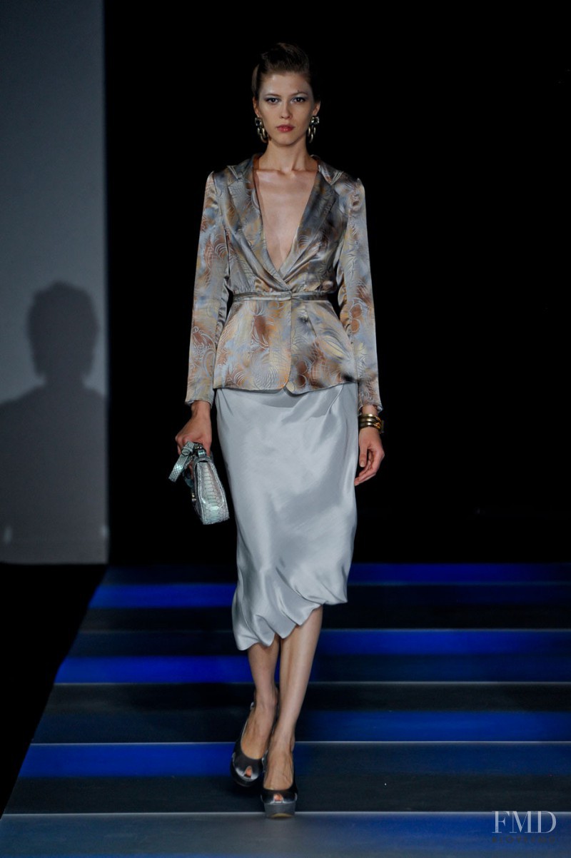 Yulia Kharlapanova featured in  the Giorgio Armani fashion show for Spring/Summer 2012