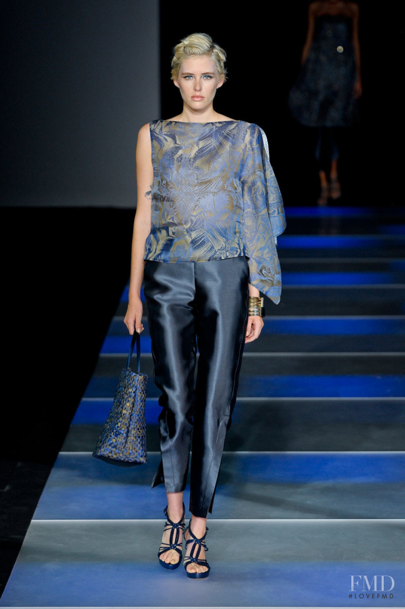 Caroline Barcomb featured in  the Giorgio Armani fashion show for Spring/Summer 2012