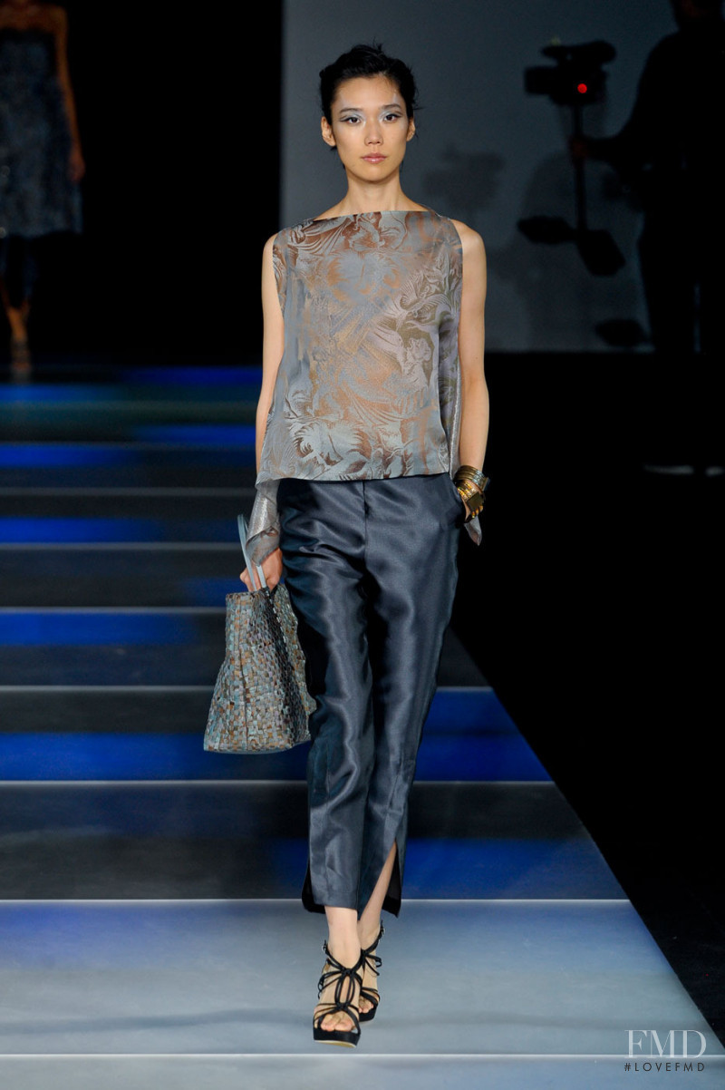 Tao Okamoto featured in  the Giorgio Armani fashion show for Spring/Summer 2012