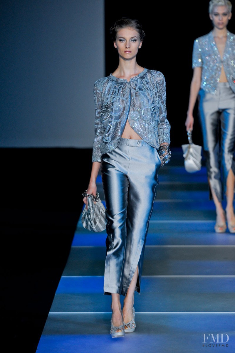 Iris van Berne featured in  the Giorgio Armani fashion show for Spring/Summer 2012