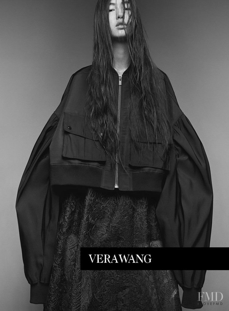 Estelle Chen featured in  the Vera Wang advertisement for Spring/Summer 2017