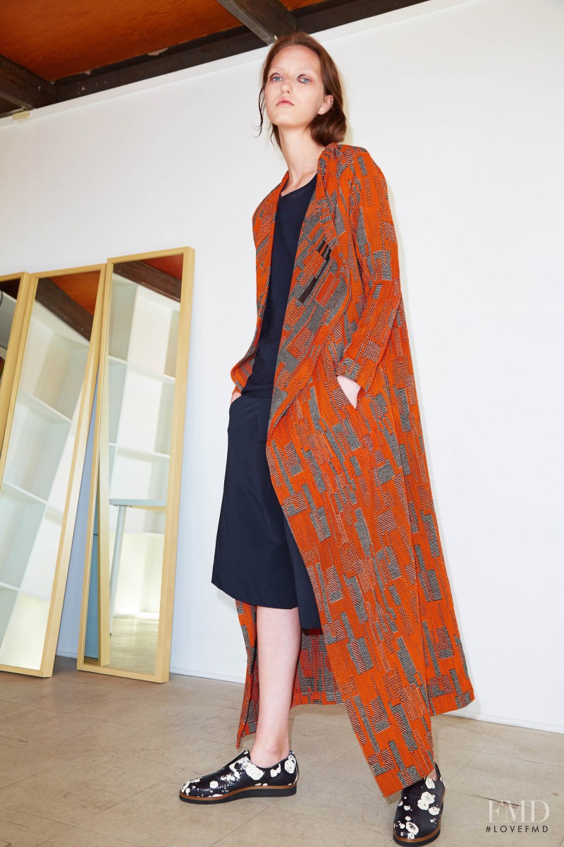 Liza Ostanina featured in  the Zero + Maria Cornejo lookbook for Pre-Fall 2016