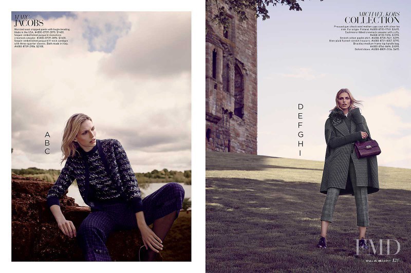 Karlina Caune featured in  the Saks Fifth Avenue Great Scot catalogue for Fall 2015