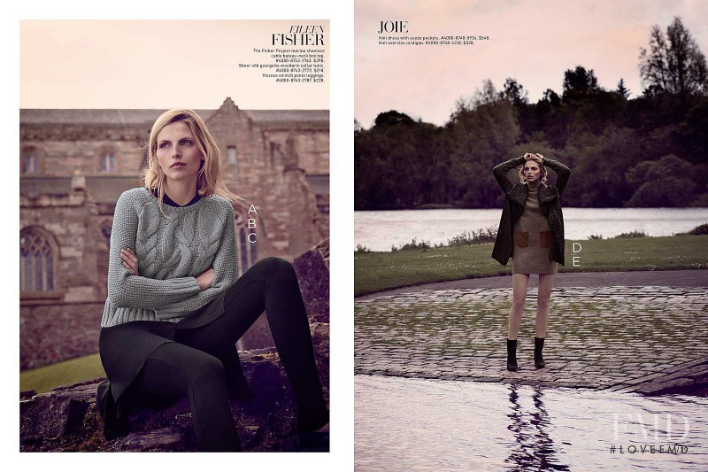 Karlina Caune featured in  the Saks Fifth Avenue Great Scot catalogue for Fall 2015