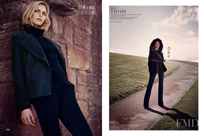 Karlina Caune featured in  the Saks Fifth Avenue Great Scot catalogue for Fall 2015