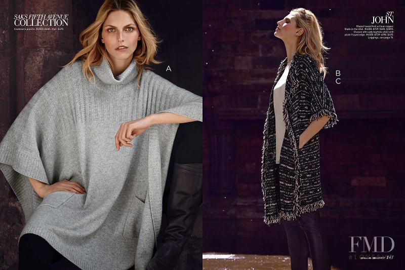 Karlina Caune featured in  the Saks Fifth Avenue Great Scot catalogue for Fall 2015