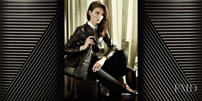 Karlina Caune featured in  the Uterque advertisement for Autumn/Winter 2012