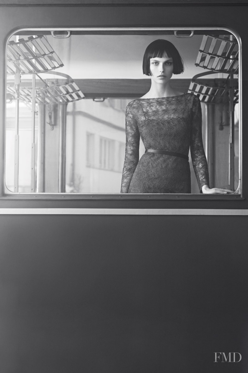 Karlina Caune featured in  the Akris advertisement for Pre-Fall 2012