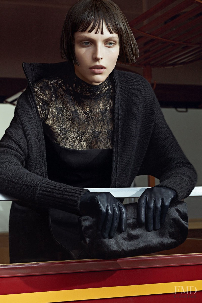 Karlina Caune featured in  the Akris advertisement for Pre-Fall 2012