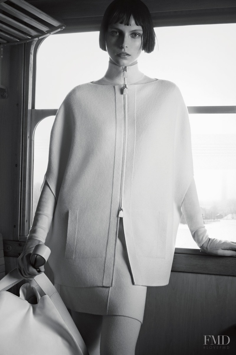 Karlina Caune featured in  the Akris advertisement for Pre-Fall 2012