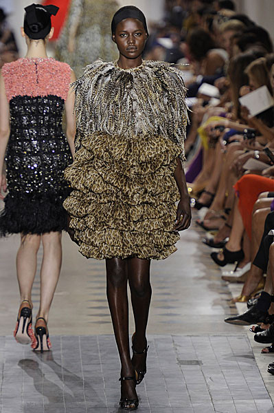 Ajak Deng featured in  the Giambattista Valli Haute Couture fashion show for Autumn/Winter 2011