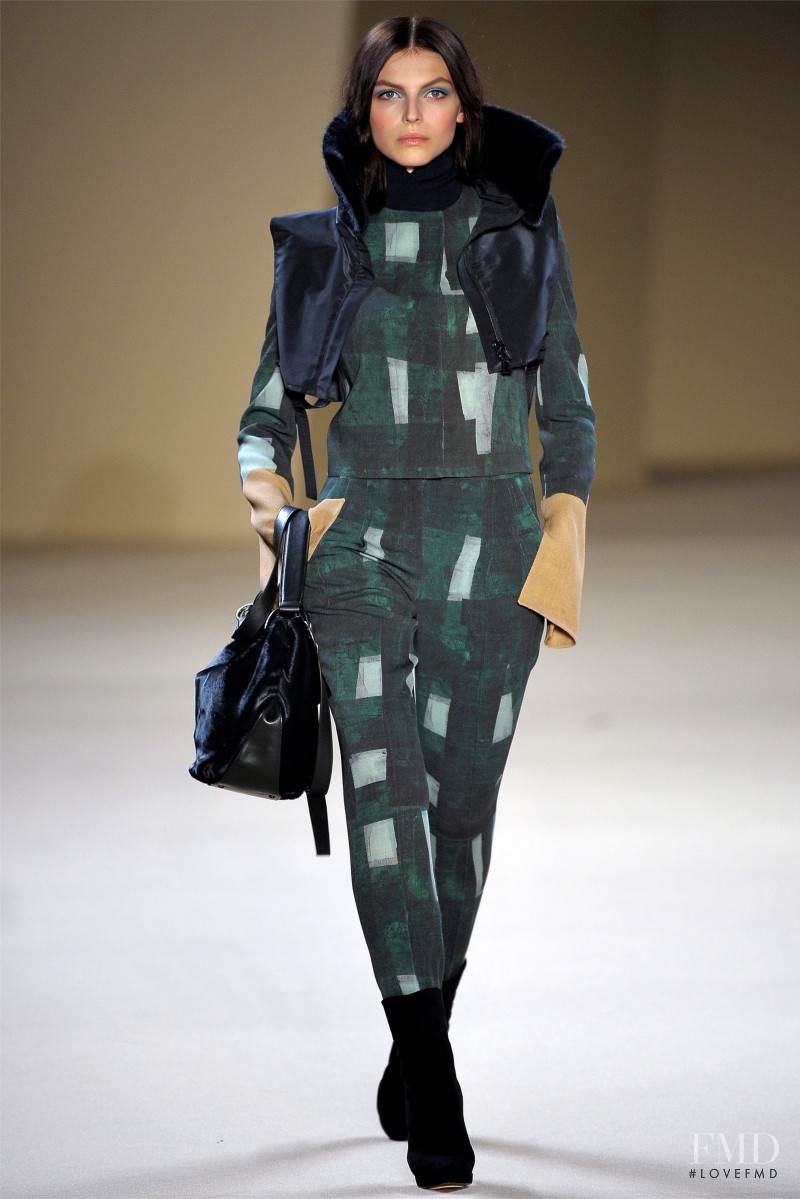 Karlina Caune featured in  the Akris fashion show for Autumn/Winter 2012