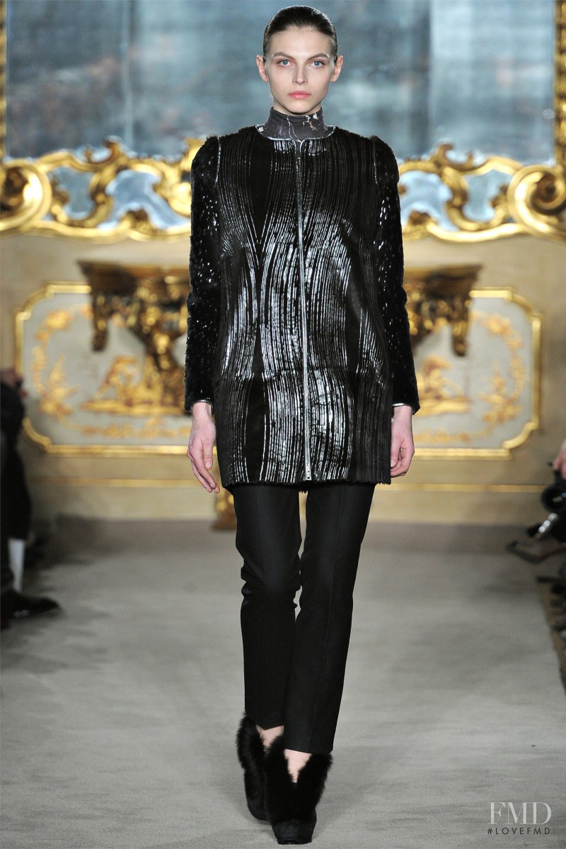 Karlina Caune featured in  the Marco de Vincenzo fashion show for Autumn/Winter 2012