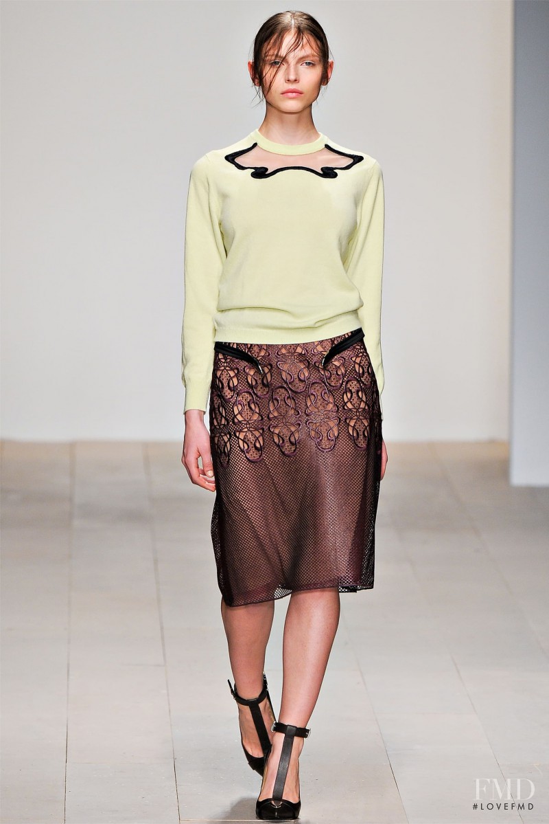 Karlina Caune featured in  the Marios Schwab fashion show for Autumn/Winter 2012