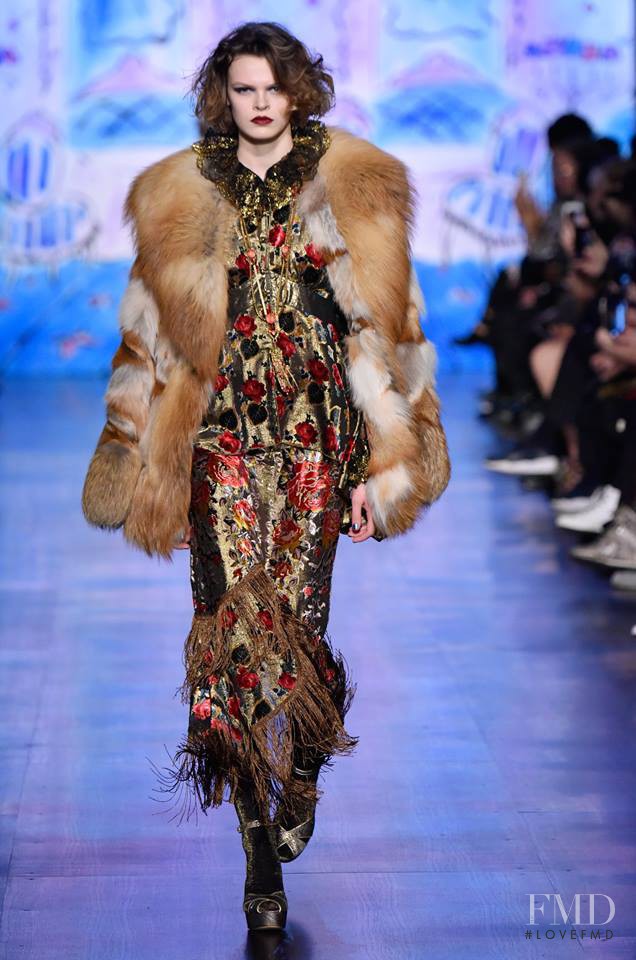 Cara Taylor featured in  the Anna Sui fashion show for Autumn/Winter 2017