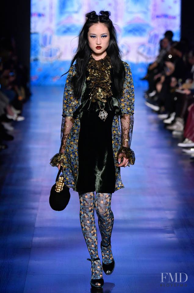Jing Wen featured in  the Anna Sui fashion show for Autumn/Winter 2017