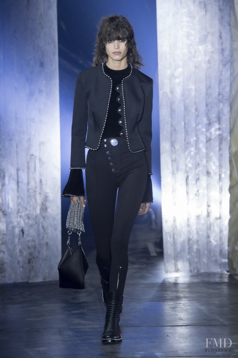 Mica Arganaraz featured in  the Alexander Wang fashion show for Autumn/Winter 2017