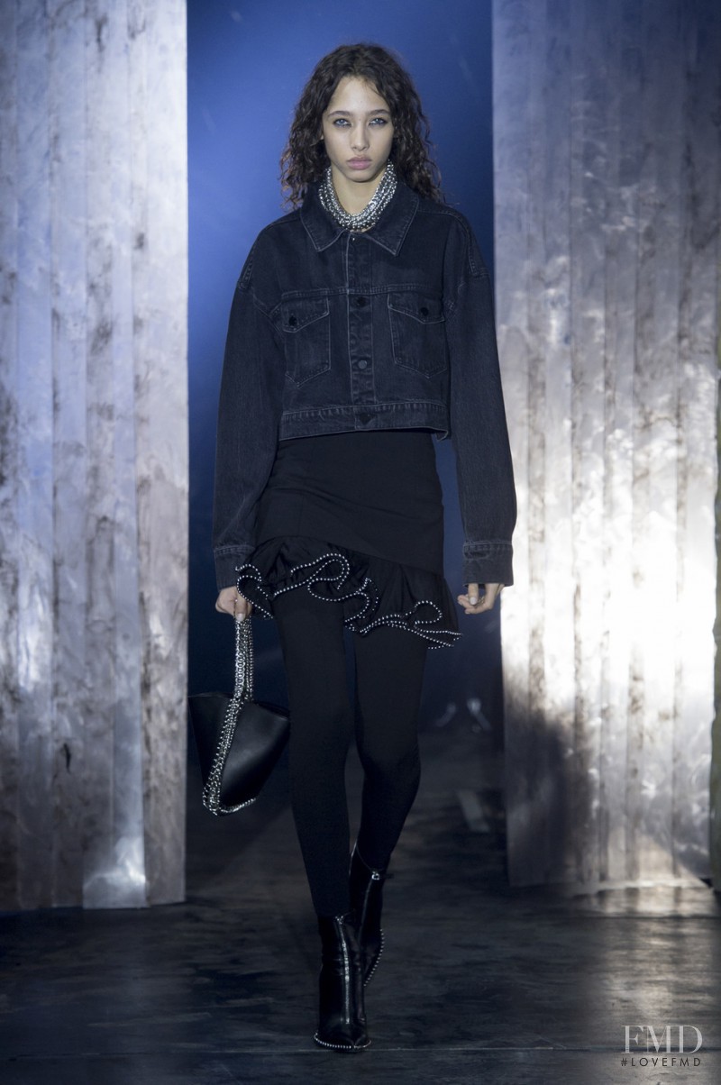 Yasmin Wijnaldum featured in  the Alexander Wang fashion show for Autumn/Winter 2017