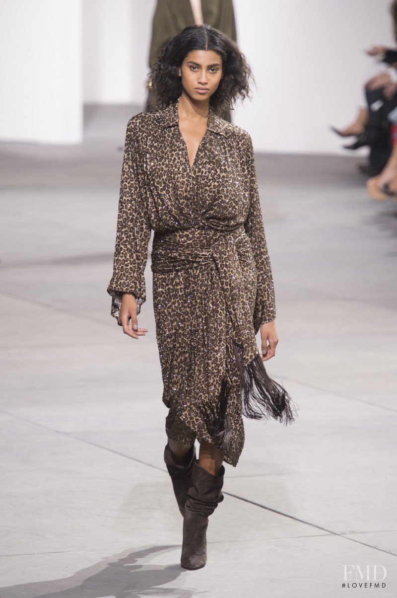Imaan Hammam featured in  the Michael Kors Collection fashion show for Autumn/Winter 2017