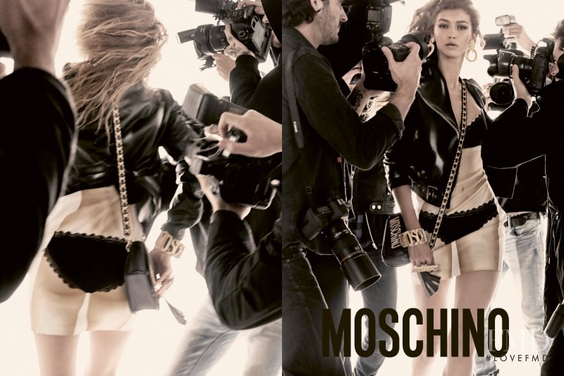 Gigi Hadid featured in  the Moschino advertisement for Spring/Summer 2017