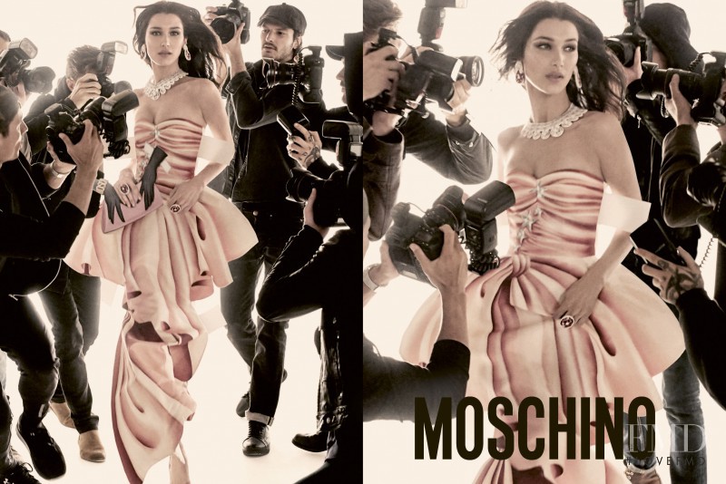 Bella Hadid featured in  the Moschino advertisement for Spring/Summer 2017