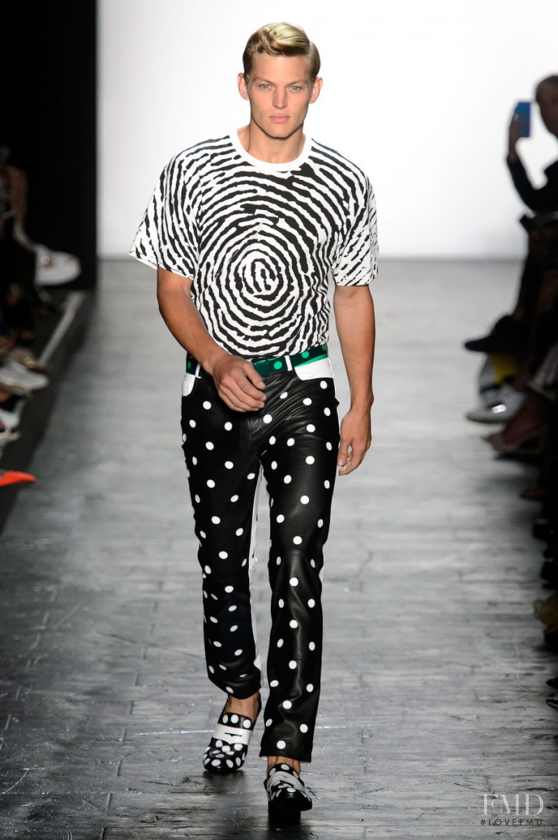 Sebastian Sauvé featured in  the Jeremy Scott fashion show for Spring/Summer 2016
