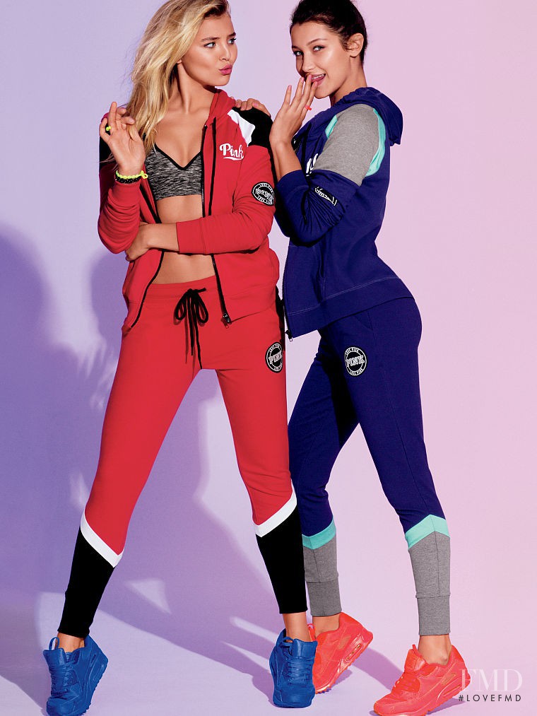 Bella Hadid featured in  the Victoria\'s Secret PINK advertisement for Holiday 2015