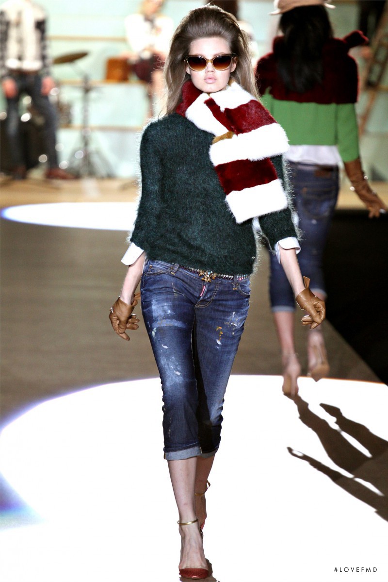 Lindsey Wixson featured in  the DSquared2 fashion show for Autumn/Winter 2012