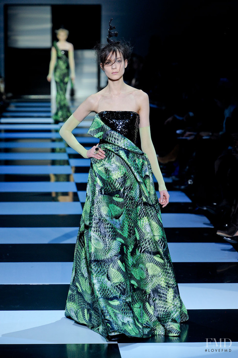 Kati Nescher featured in  the Armani Prive fashion show for Spring/Summer 2012
